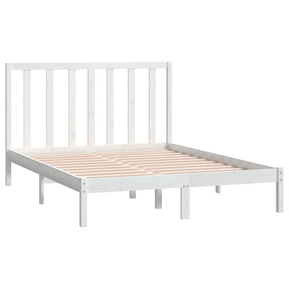Bed Frame without Mattress White 140x190 cm Solid Wood Pine