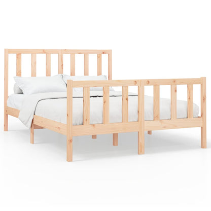 Bed Frame without Mattress 140x190 cm Solid Wood Pine