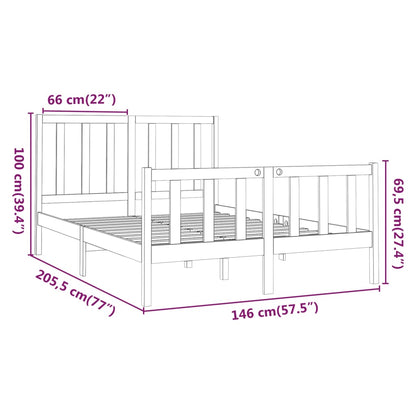 Bed Frame without Mattress 140x190 cm Solid Wood Pine
