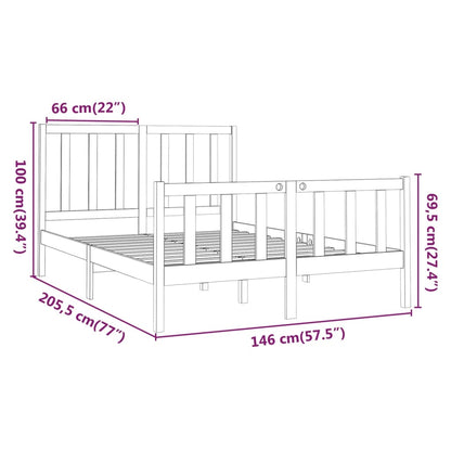 Bed Frame without Mattress White 140x190 cm Solid Wood Pine