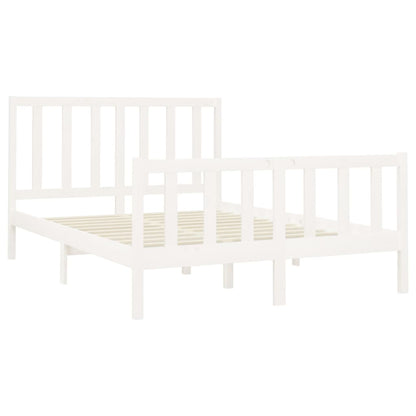 Bed Frame without Mattress White 140x200 cm Solid Wood Pine