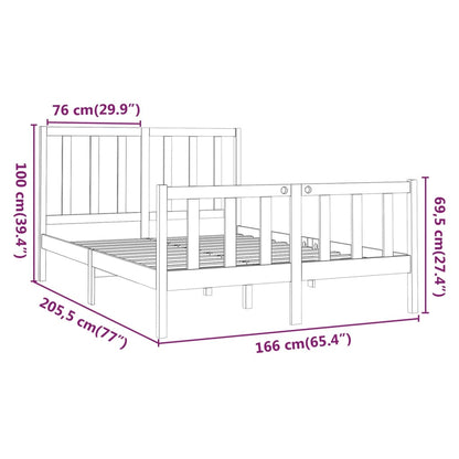 Bed Frame without Mattress White 160x200 cm Solid Wood Pine