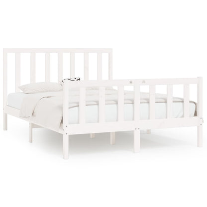 Bed Frame without Mattress White 160x200 cm Solid Wood