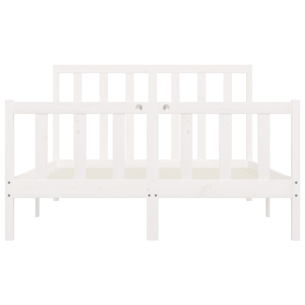 Bed Frame without Mattress White 160x200 cm Solid Wood
