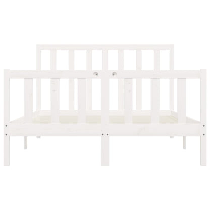 Bed Frame without Mattress White 160x200 cm Solid Wood