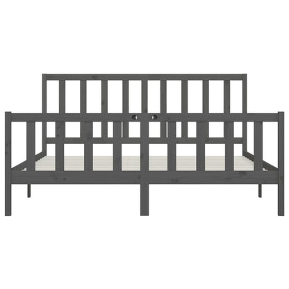 Bed Frame without Mattress Grey 200x200 cm Solid Wood