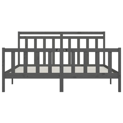 Bed Frame without Mattress Grey Solid Wood Pine 200x200 cm