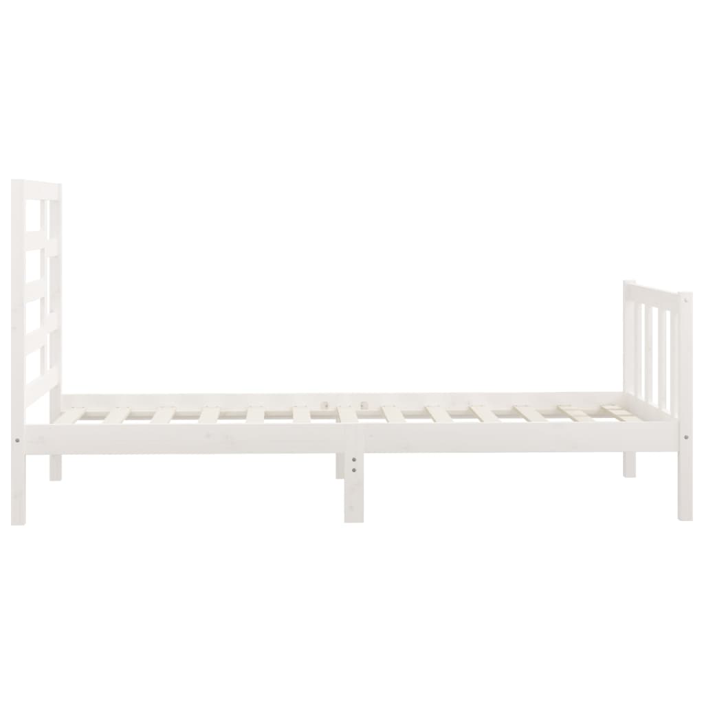 Bed Frame without Mattress White 90x200 cm Solid Wood Pine