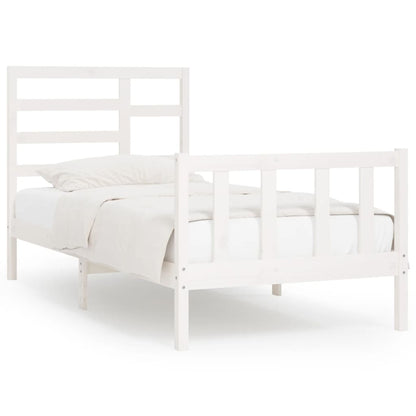 Bed Frame without Mattress White 100x200 cm Solid Wood Pine