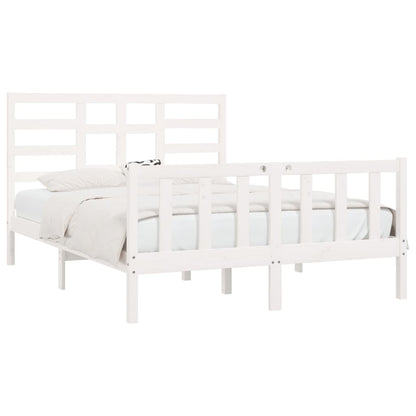 Bed Frame without Mattress White 160x200 cm Solid Wood Pine