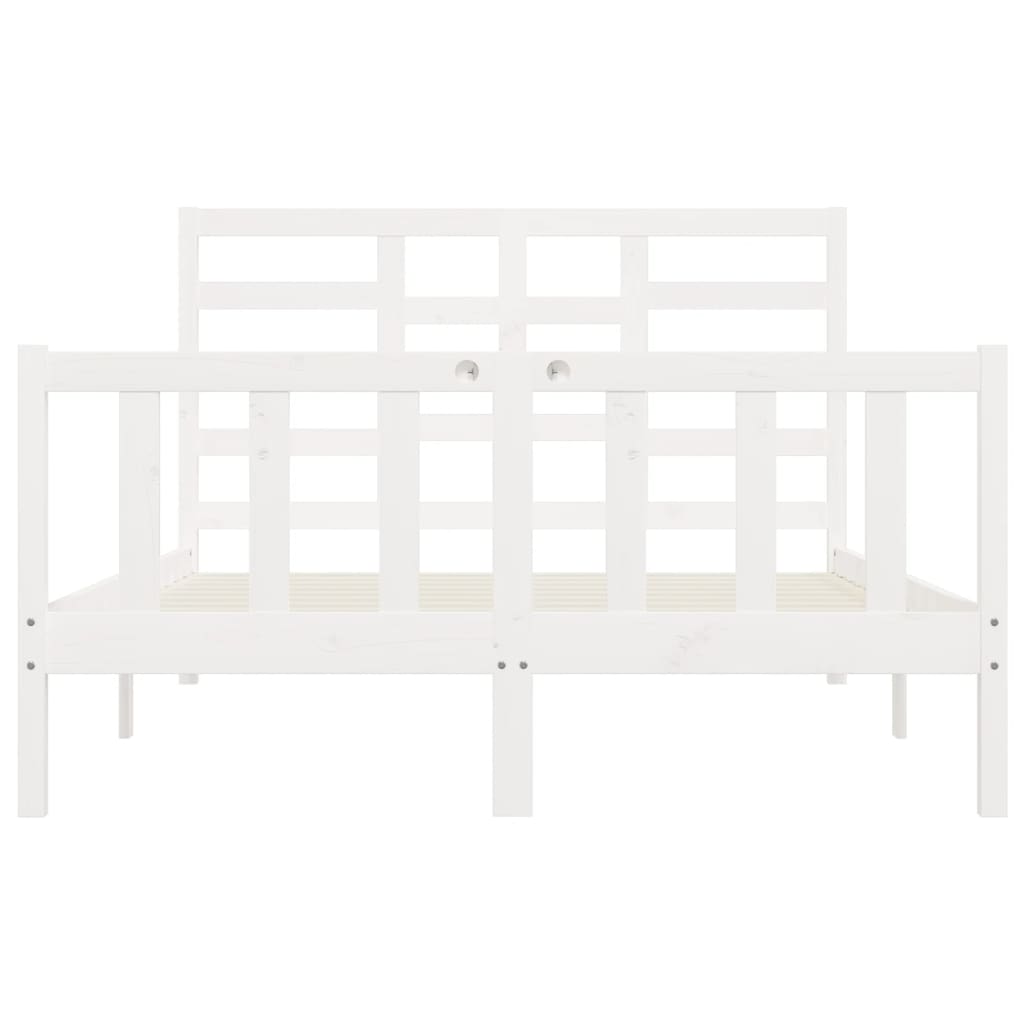 Bed Frame without Mattress White 160x200 cm Solid Wood Pine