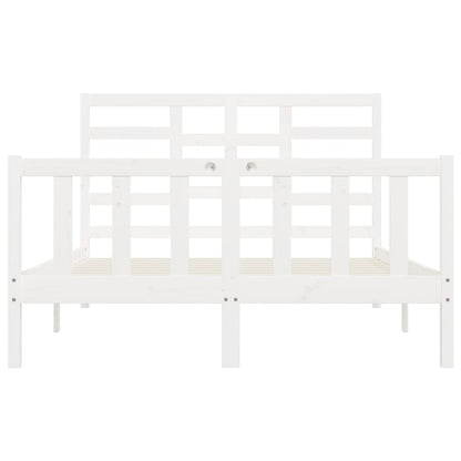 Bed Frame without Mattress White 160x200 cm Solid Wood Pine