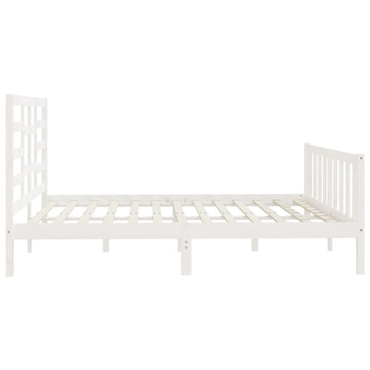 Bed Frame without Mattress White 200x200 cm Solid Wood Pine