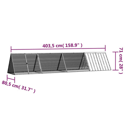 Rabbit Cage Anthracite 403.5x80.5x71 cm Galvanised Steel