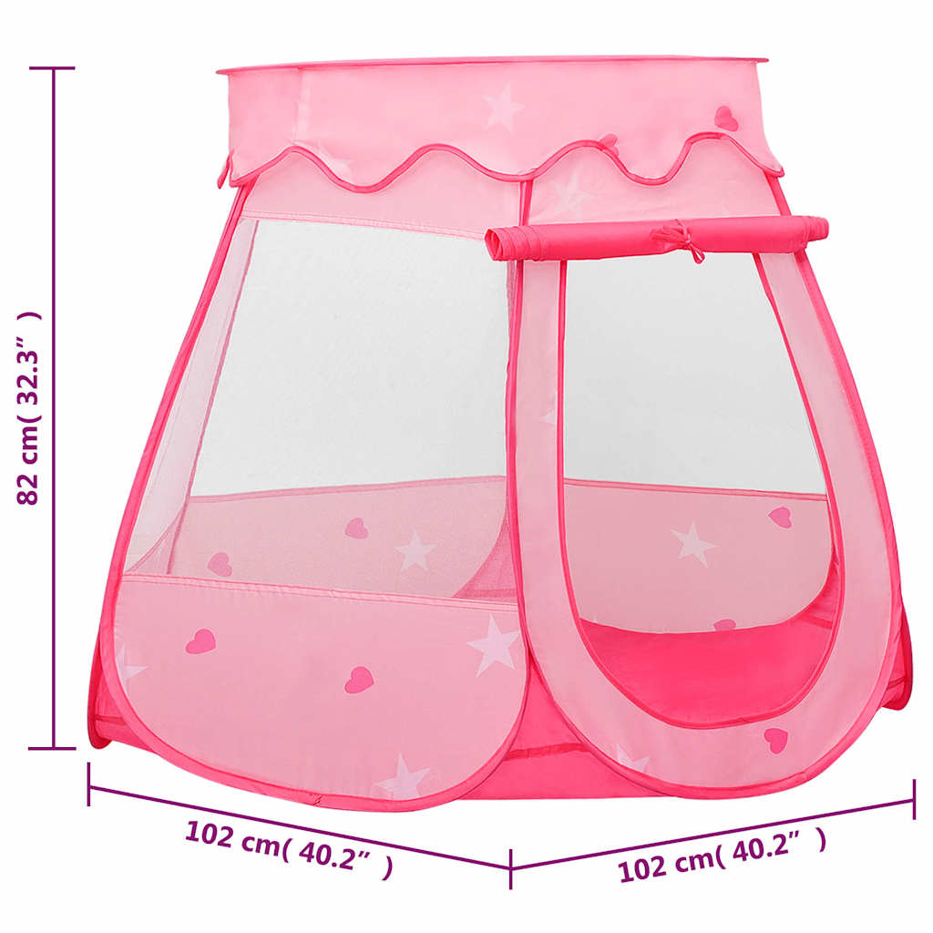 Children Play Tent with 250 Balls Pink 102x102x82 cm
