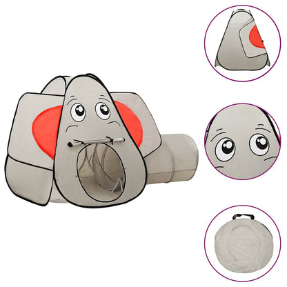 Elephant Children Play Tent with 250 Balls Grey 174x86x101 cm