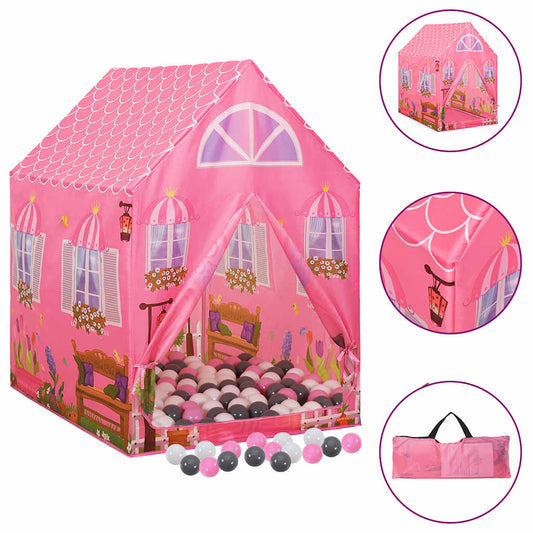 Children Play Tent with 250 Balls Pink 69x94x104 cm