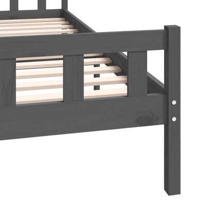 Bed Frame without Mattress Grey Solid Wood Super King