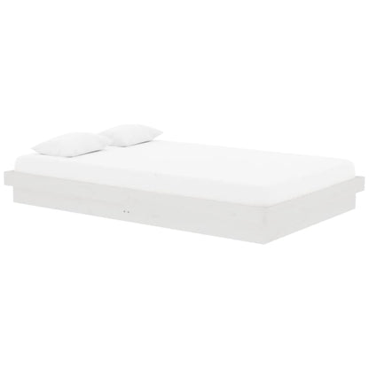 819903 vidaXL Bed Frame without Mattress White Solid Wood 120x200 cm