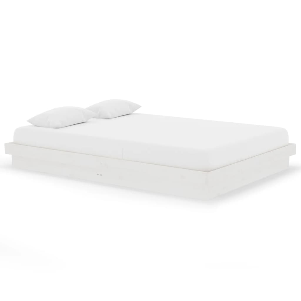 819908 vidaXL Bed Frame without Mattress White Solid Wood 140x200 cm