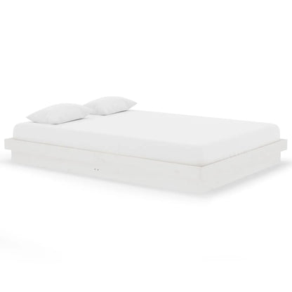 819908 vidaXL Bed Frame without Mattress White Solid Wood 140x200 cm