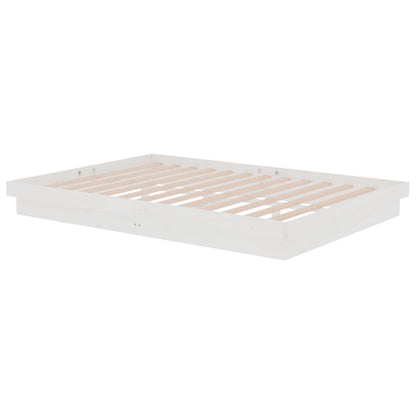 819908 vidaXL Bed Frame without Mattress White Solid Wood 140x200 cm