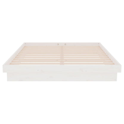 819908 vidaXL Bed Frame without Mattress White Solid Wood 140x200 cm