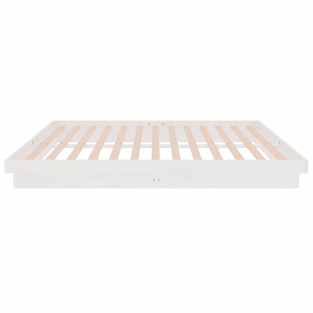 819908 vidaXL Bed Frame without Mattress White Solid Wood 140x200 cm