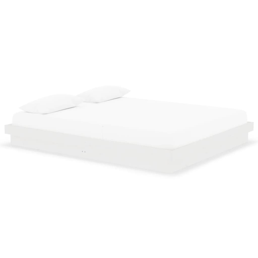 Bed Frame without Mattress White Solid Wood 160x200 cm