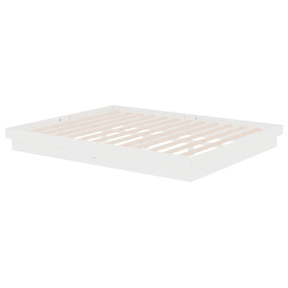 Bed Frame without Mattress White Solid Wood 160x200 cm