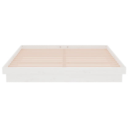 Bed Frame without Mattress White Solid Wood 160x200 cm