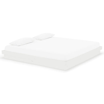 Bed Frame without Mattress White Solid Wood 200x200 cm
