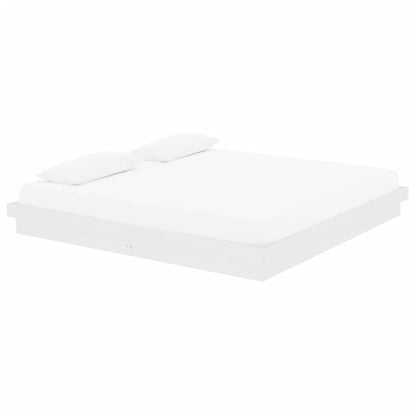 Bed Frame without Mattress White Solid Wood 200x200 cm