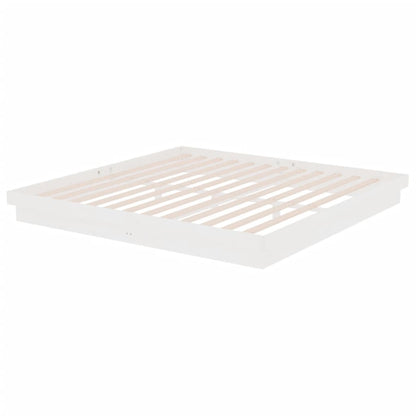 Bed Frame without Mattress White Solid Wood 200x200 cm