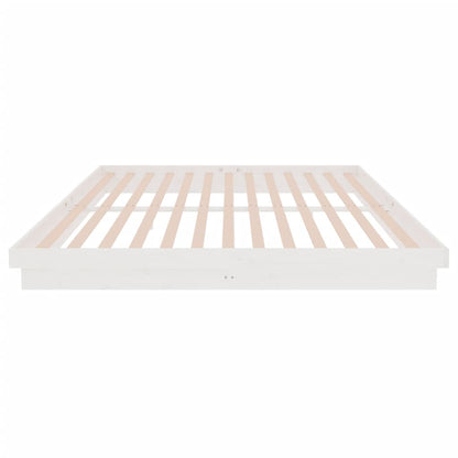 Bed Frame without Mattress White Solid Wood 200x200 cm
