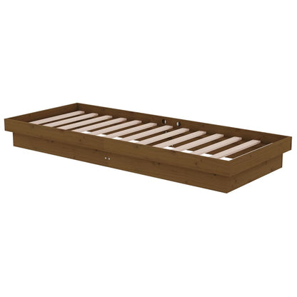 Bed Frame without Mattress Honey Brown Solid Wood Small Single