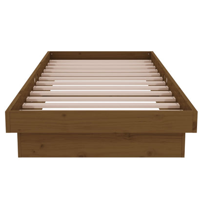 Bed Frame without Mattress Honey Brown Solid Wood Small Single
