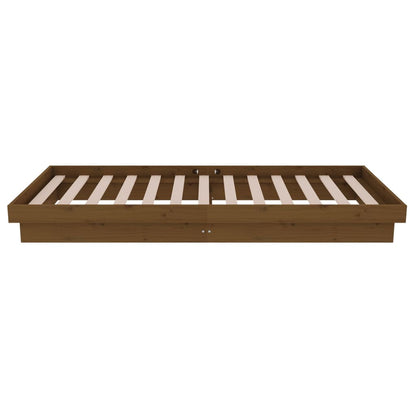 Bed Frame without Mattress Honey Brown Solid Wood Small Single