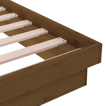Bed Frame without Mattress Honey Brown Solid Wood Small Single