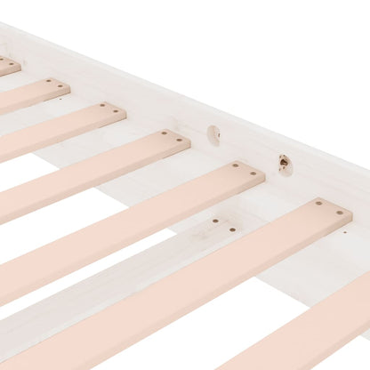 Bed Frame without Mattress White Solid Wood Single