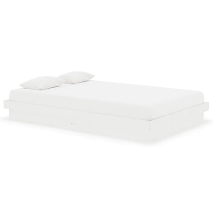 Bed Frame without Mattress White Solid Wood Small Double