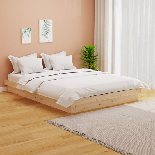 Bed Frame without Mattress Solid Wood 140x190 cm