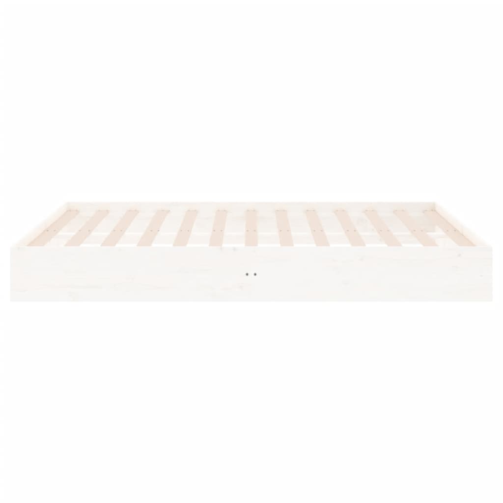 Bed Frame without Mattress White Solid Wood 200x200 cm