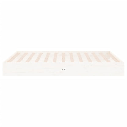 Bed Frame without Mattress White Solid Wood 200x200 cm