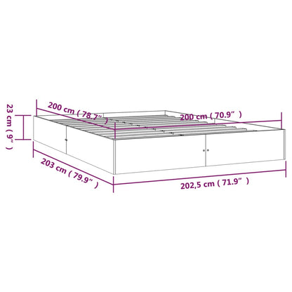 Bed Frame without Mattress White Solid Wood 200x200 cm