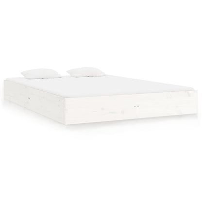 Bed Frame without Mattress White Solid Wood 180x200 cm Super King