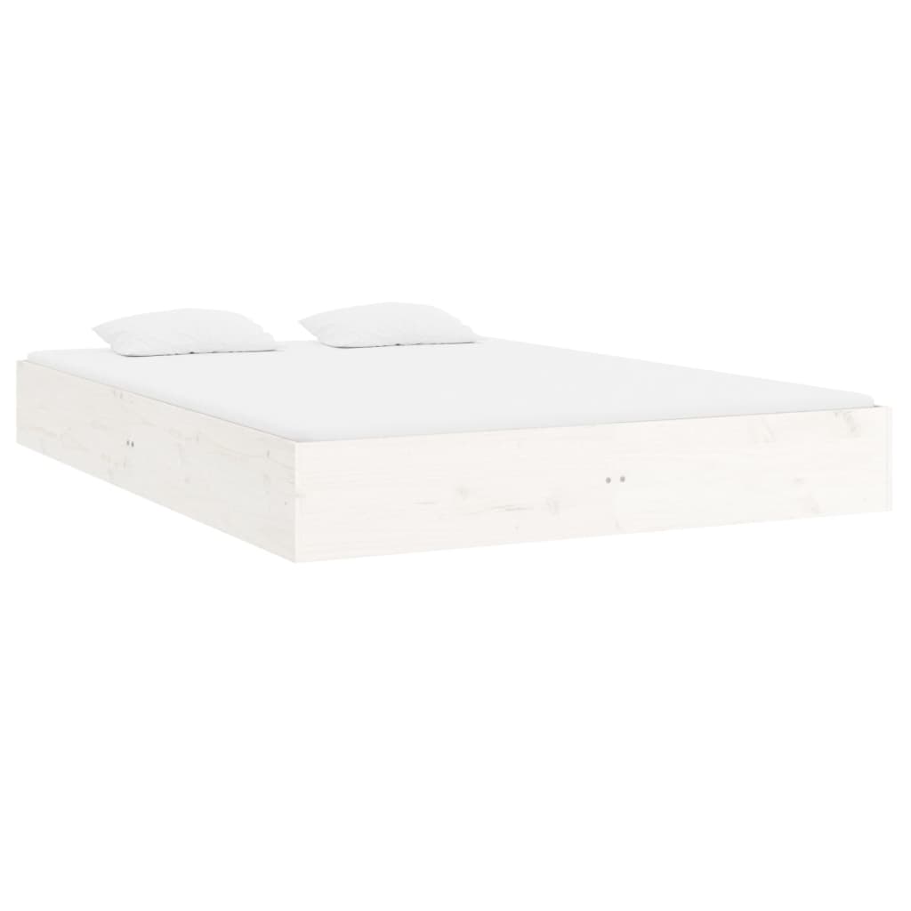 Bed Frame without Mattress White Solid Wood 160x200 cm