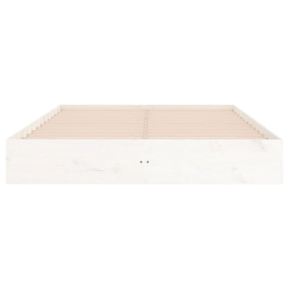 Bed Frame without Mattress White Solid Wood 160x200 cm
