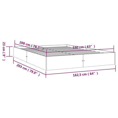 Bed Frame without Mattress White Solid Wood 160x200 cm
