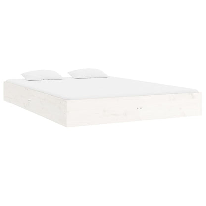 Bed Frame without Mattress White Solid Wood 140x200 cm
